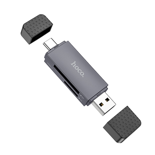 Hoco SD Card Reader HB45 - Metal Grey