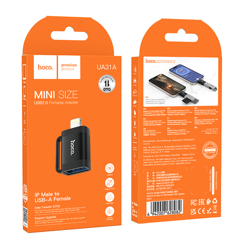 Hoco OTG Adapter Lightning to USB UA31A - Black