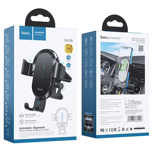 Hoco Universal Wireless Charger Car Holder Air Outlet CA105 - Black
