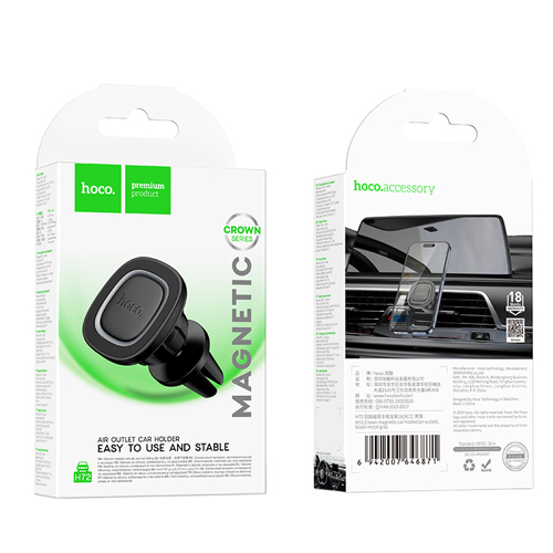 Hoco Magnetic Car Holder for Air-Outlet H72 - Black
