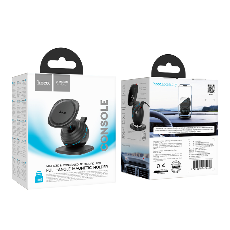 Hoco Magnetic Ring Car Holder H103 - Black