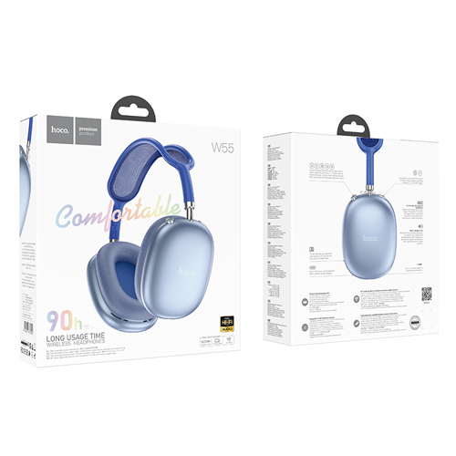 Hoco Comfortable Wireless Bluetooth Headphones W55 - Sky Blue