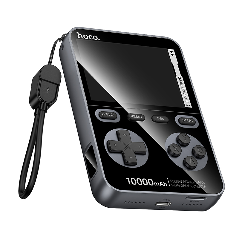Hoco PD20W Power Bank 10000mAh with Integrated Game Console Q47 - Metal Gray