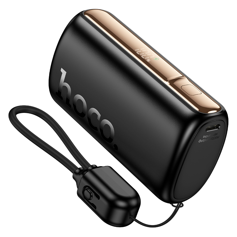 Hoco PD20W Power Bank 10000mAh with Lightning Cable Q50 - Black