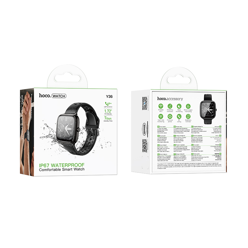 Hoco Smart Watch Y36 (Call Version) - Black