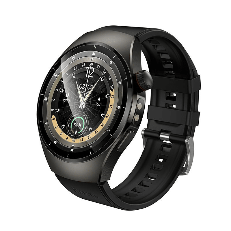 Hoco Smart Watch Y40 with 2 Straps (Call Version) - Black