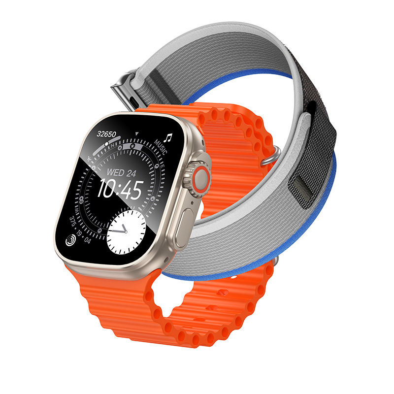 Hoco Smart Watch Y42 Ultra with 2 Straps (Call Version) - Titanium Gold