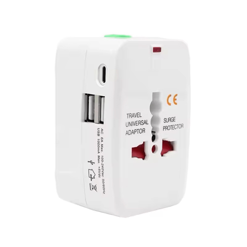 All In One Universal International Plug Adapter with Dual USB Output &amp; 2400mA USB-C