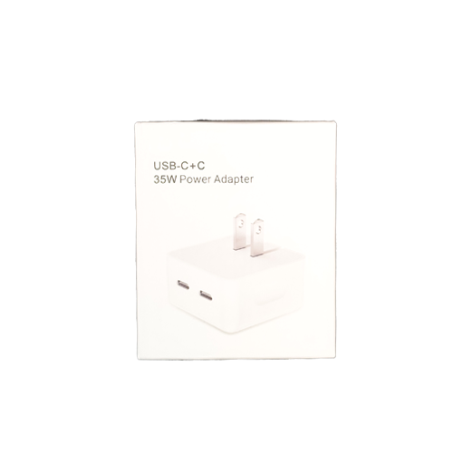35W Type-C Dual Adapter in retail Packaging - White