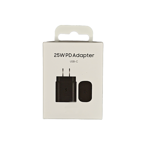 25W USB-C PD Super Fast Charging Wall Charger in Retail Packaging - Black