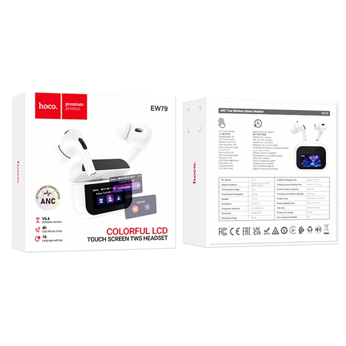 Hoco Touch Screen Wireless Headset with Charging Case EW79 - White