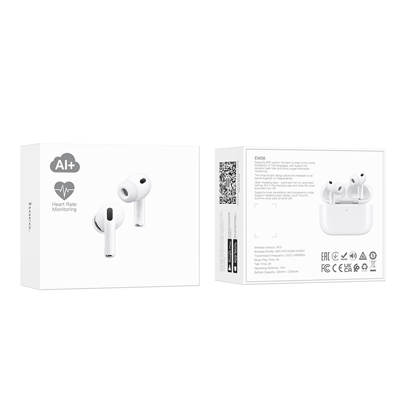 Hoco True Wireless ANC + Intelligent AI Translation Headset with Charging Case EW98