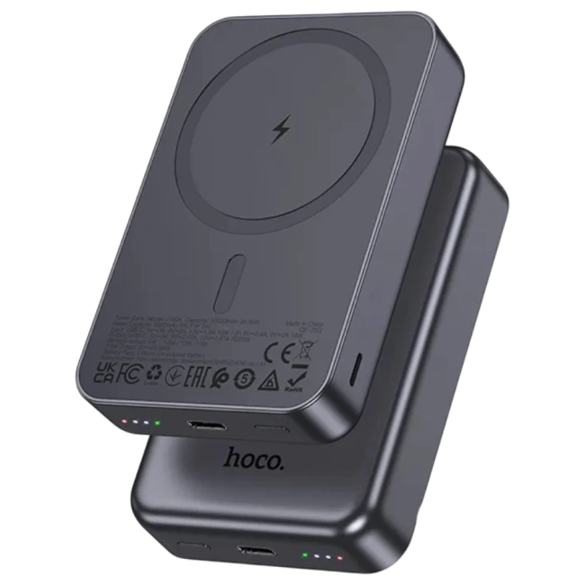 Hoco PD20W Power Bank 10000mAh with Magnetic Wireless Fast Charging J160A - Metal Gray
